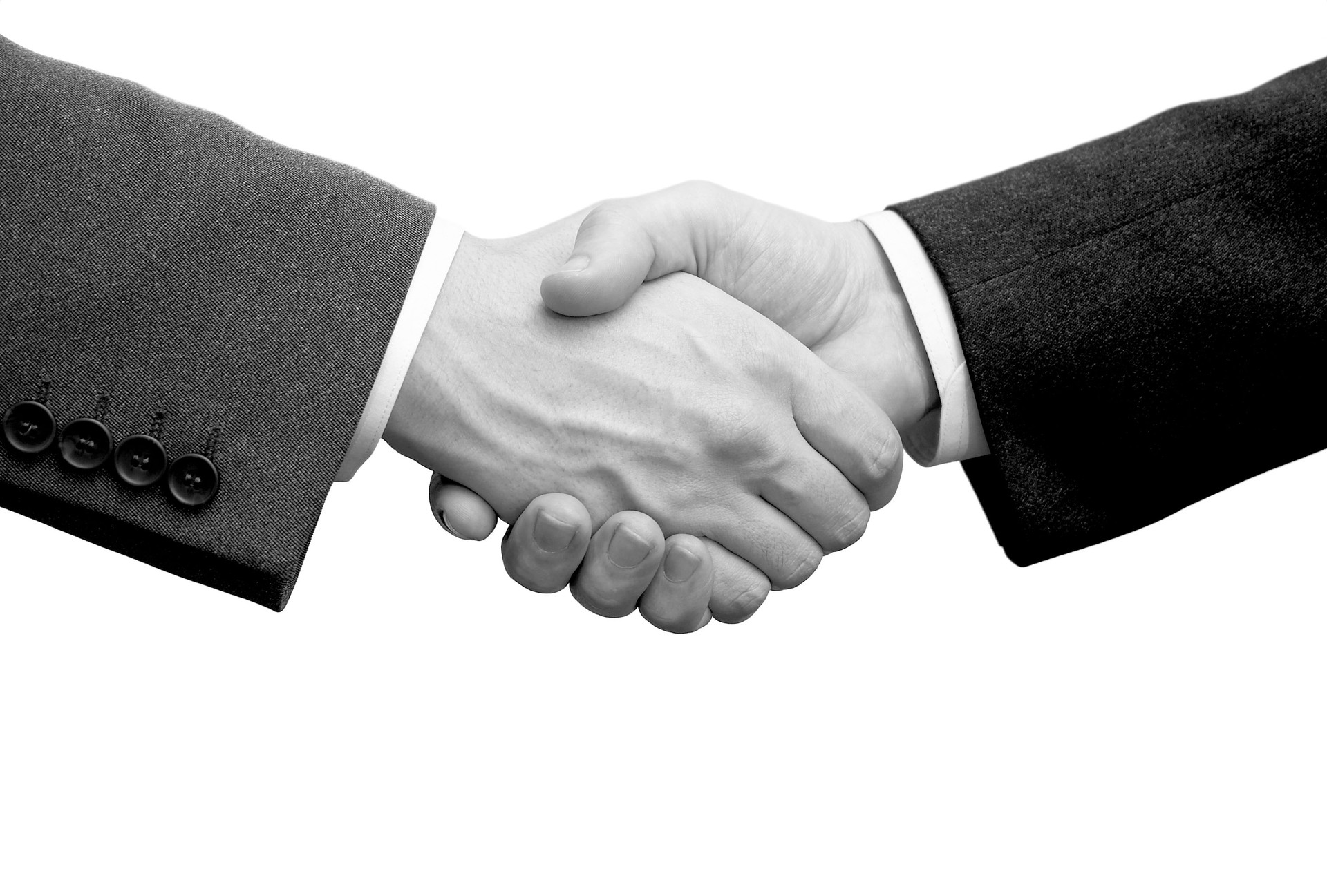 Businessmen handshake (b/w)